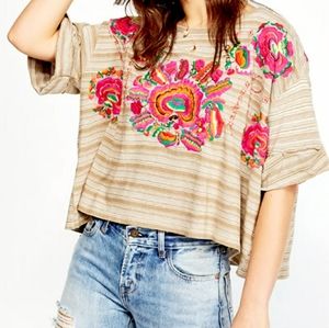 Free People Cataluna Embroidered Top NWT